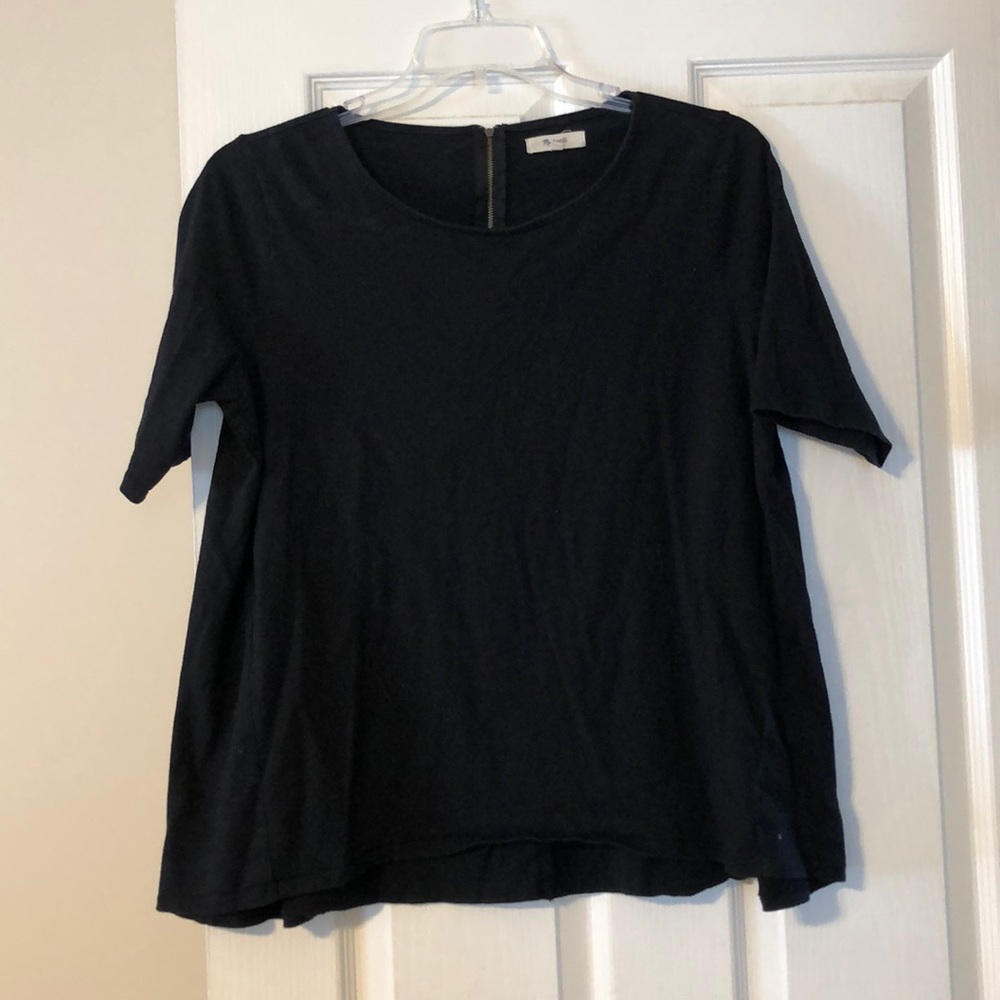 Madewell Black Top with Zipper Back
